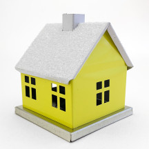 Yellow House Metal Incense Smoker ~ Germany